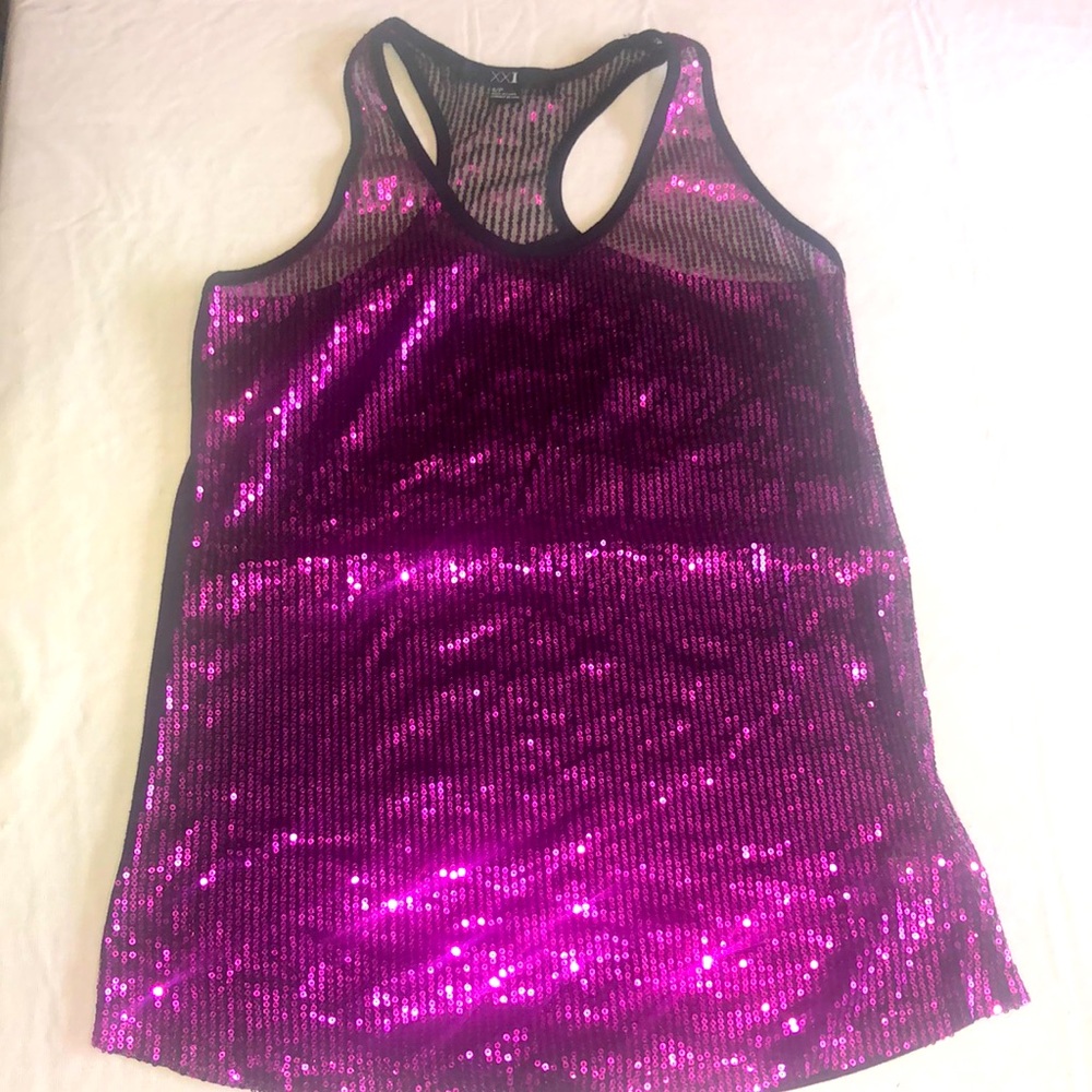 Purple sequins tank size small